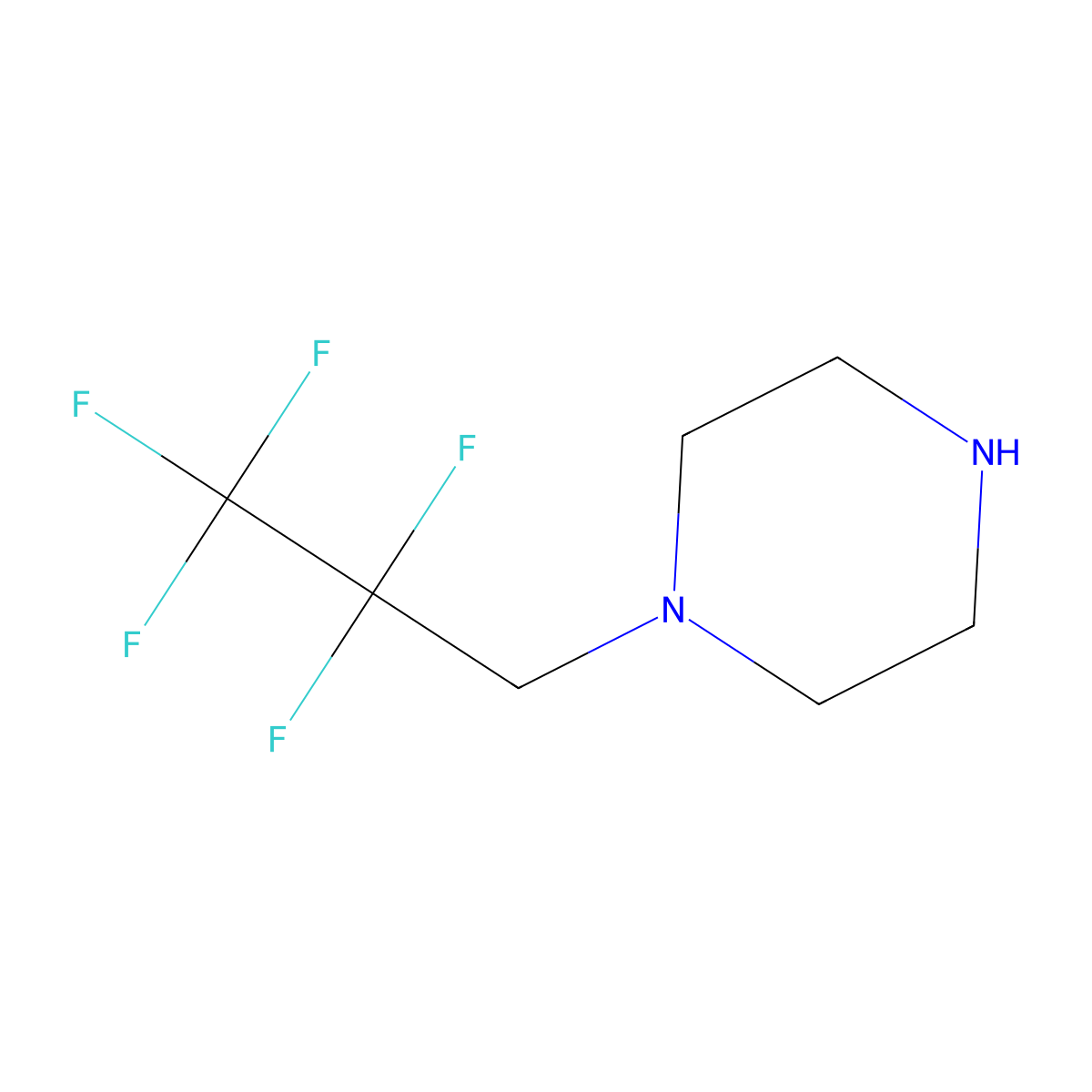 1-(2,2,3,3,3-Pentafluoropropyl)piperazine molecular structure, CAS 1250411-95-0