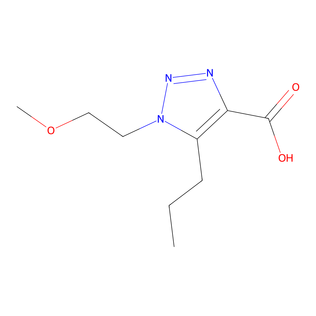 1-(2-Methoxyethyl)-5-propyl-1h-1,2,3-triazole-4-carboxylic acid molecular structure, CAS 1250412-53-3