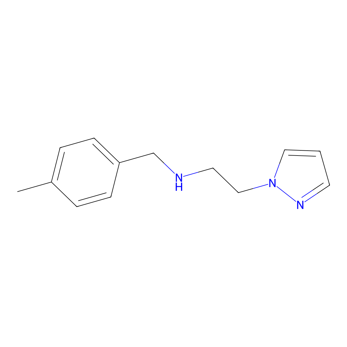 n-(4-Methylbenzyl)-2-(1h-pyrazol-1-yl)ethan-1-amine molecular structure, CAS 1250412-74-8