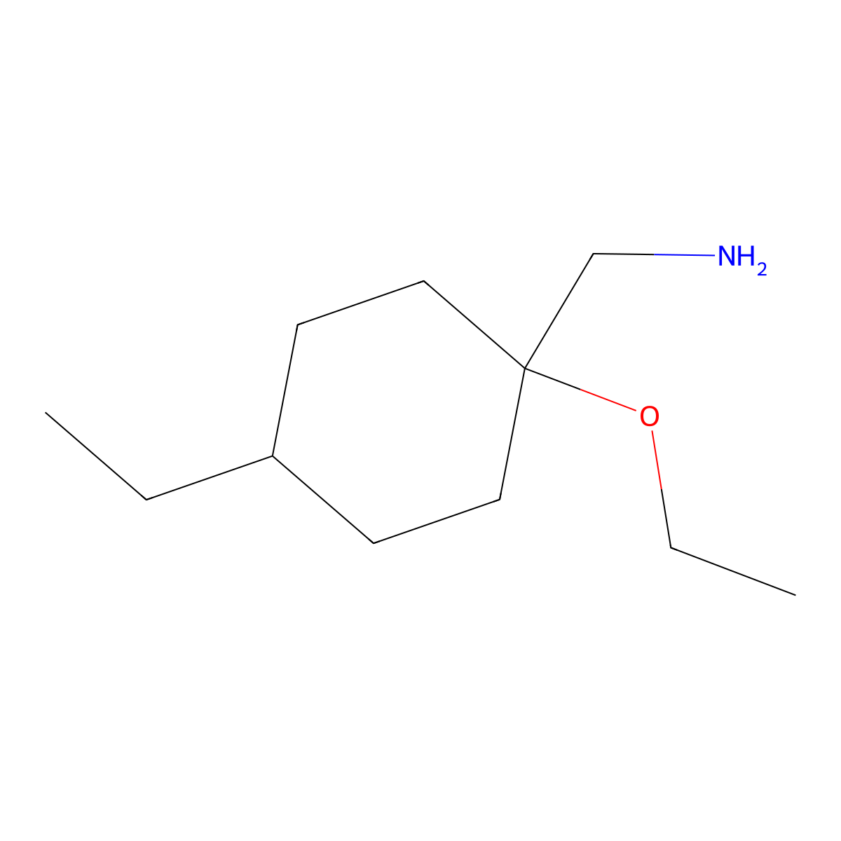 (1-Ethoxy-4-ethylcyclohexyl)methanamine molecular structure, CAS 1250413-11-6