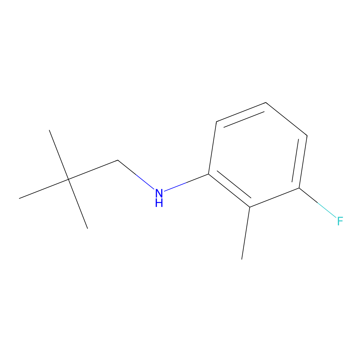 N-(2,2-dimethylpropyl)-3-fluoro-2-methylaniline molecular structure, CAS 1250414-30-2