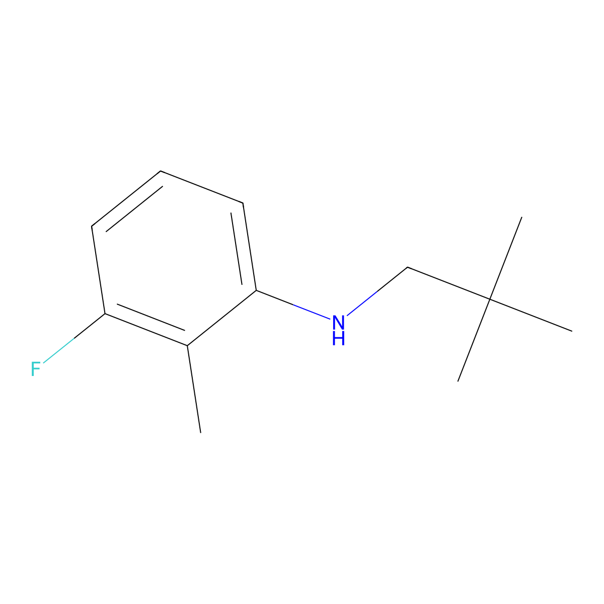 N-(2,2-dimethylpropyl)-3-fluoro-2-methylaniline molecular structure, CAS 1250414-30-2