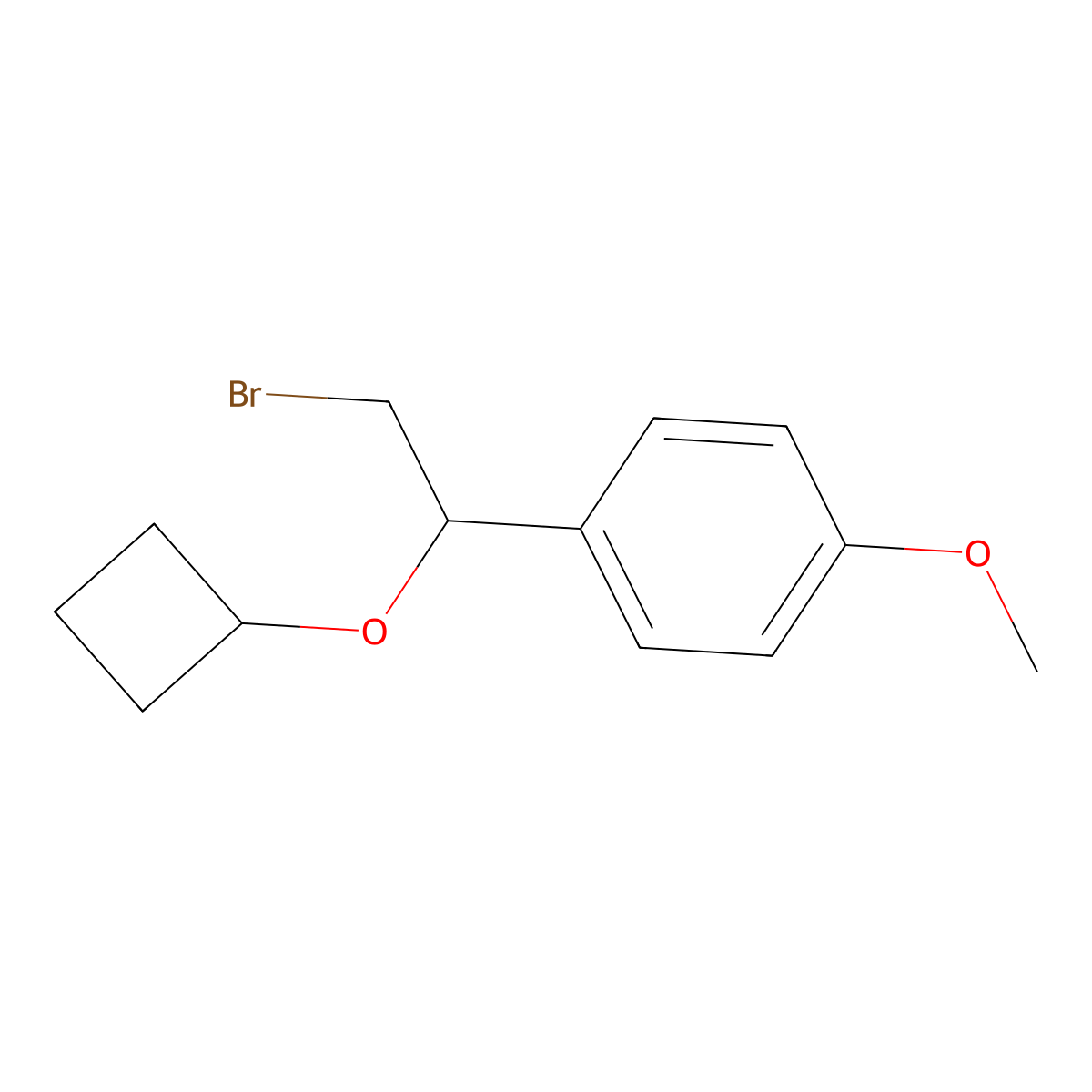 1-(2-Bromo-1-cyclobutoxyethyl)-4-methoxybenzene molecular structure, CAS 1250414-47-1
