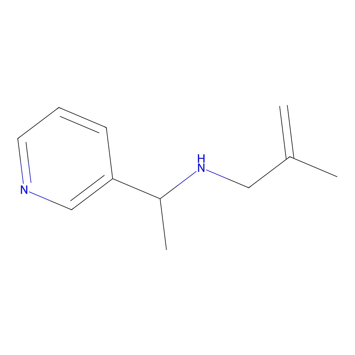(2-Methylprop-2-en-1-yl)[1-(pyridin-3-yl)ethyl]amine molecular structure, CAS 1250415-04-3