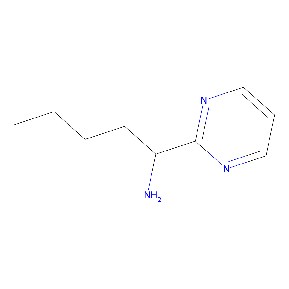 1-(Pyrimidin-2-yl)pentan-1-amine molecular structure, CAS 1250417-03-8