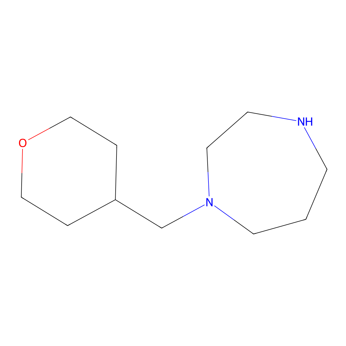 1-[(Oxan-4-yl)methyl]-1,4-diazepane molecular structure, CAS 1250420-45-1