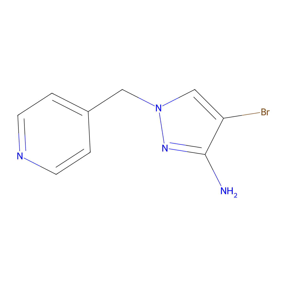 4-Bromo-1-(pyridin-4-ylmethyl)-1H-pyrazol-3-amine molecular structure, CAS 1250423-94-9