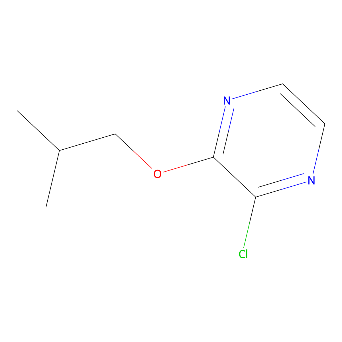 2-Chloro-3-(2-methylpropoxy)pyrazine molecular structure, CAS 1250424-88-4