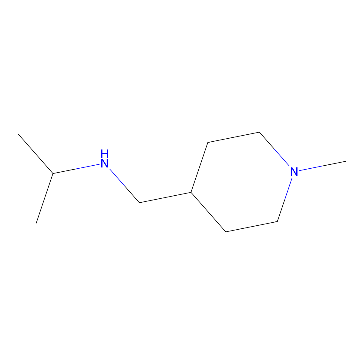 Isopropyl-(1-methyl-piperidin-4-ylmethyl)-amine molecular structure, CAS 1250426-09-5
