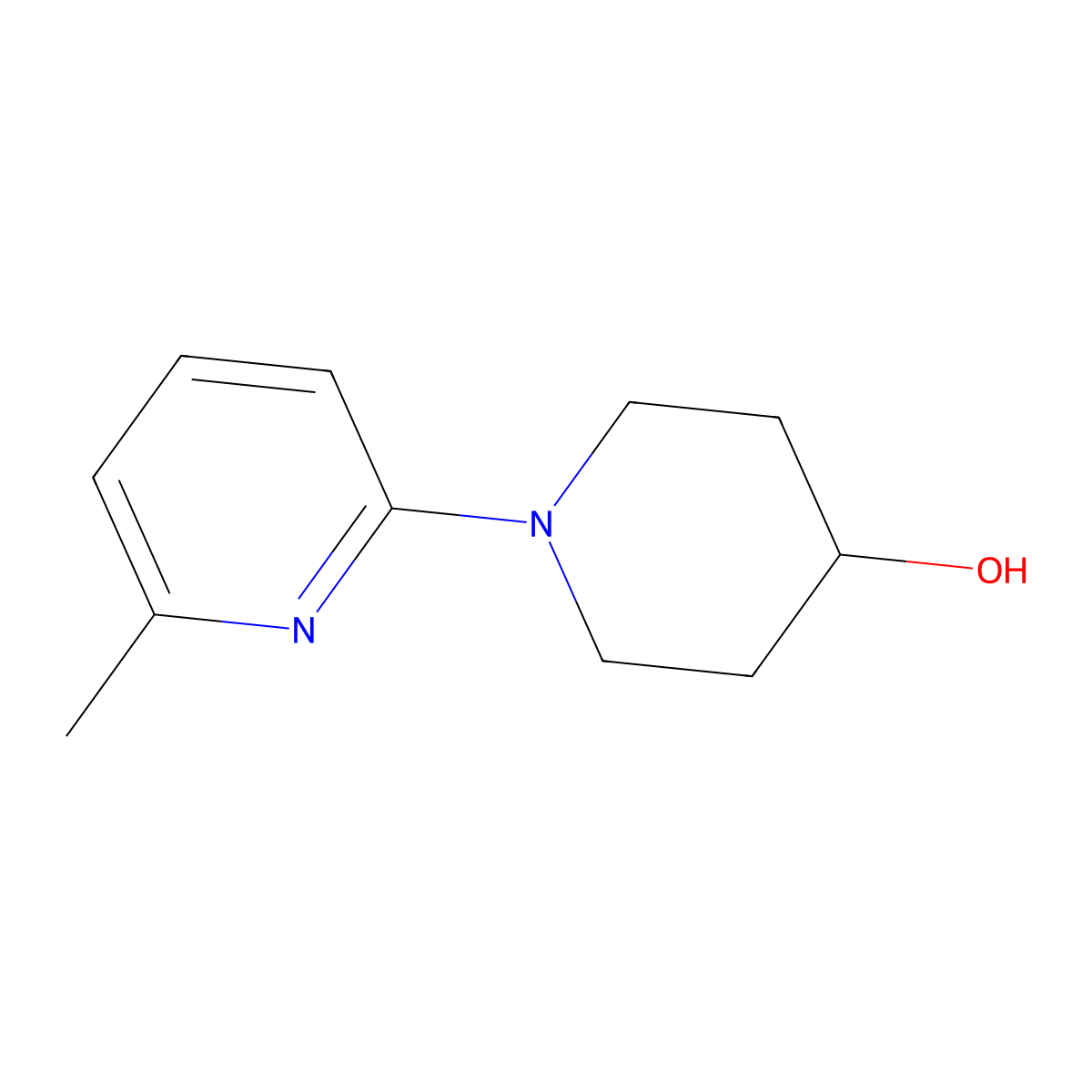 1-(6-Methylpyridin-2-yl)piperidin-4-ol molecular structure, CAS 1250428-32-0