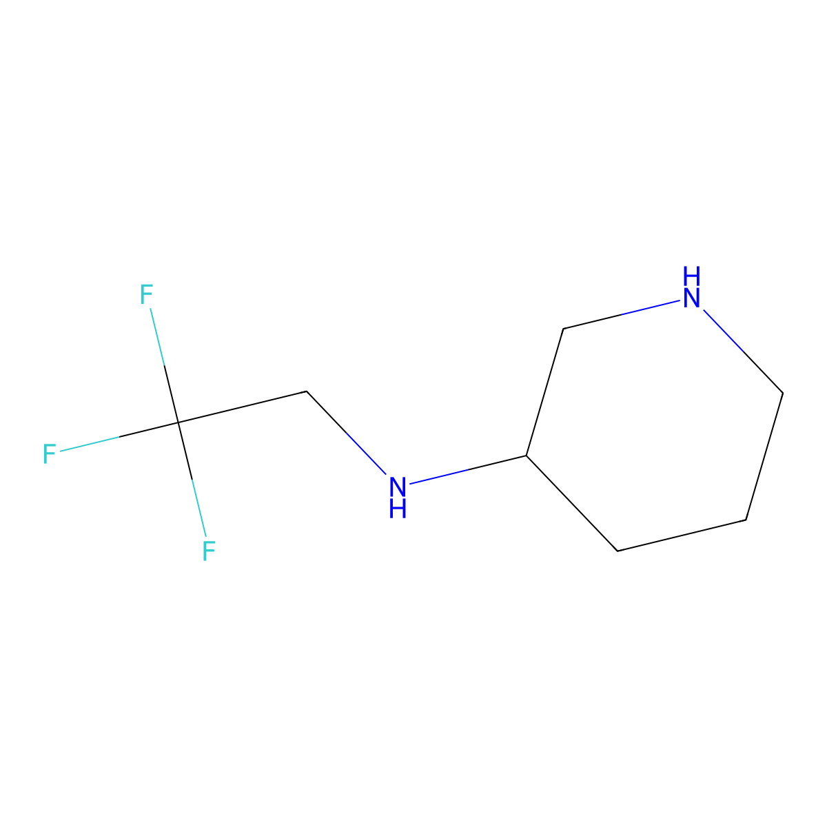 N-(2,2,2-trifluoroethyl)piperidin-3-amine molecular structure, CAS 1250428-99-9