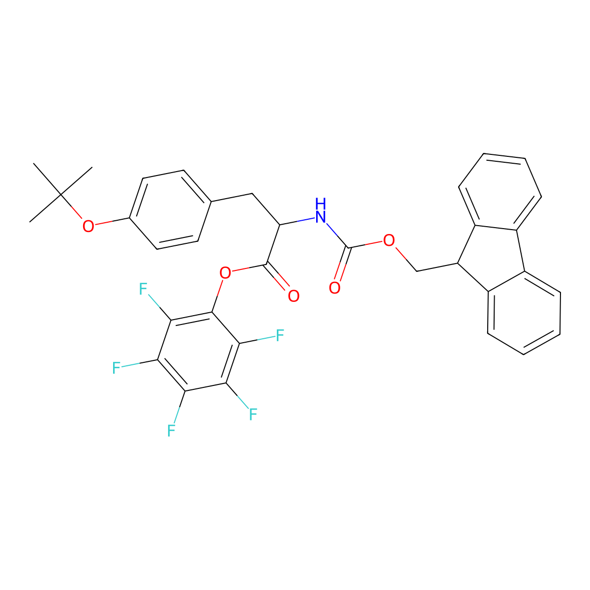 Fmoc-DL-Tyr(tBu)-OPfp molecular structure, CAS 125043-03-0