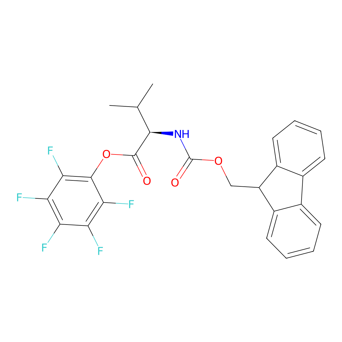 Fmoc-d-val-opfp molecular structure, CAS 125043-10-9