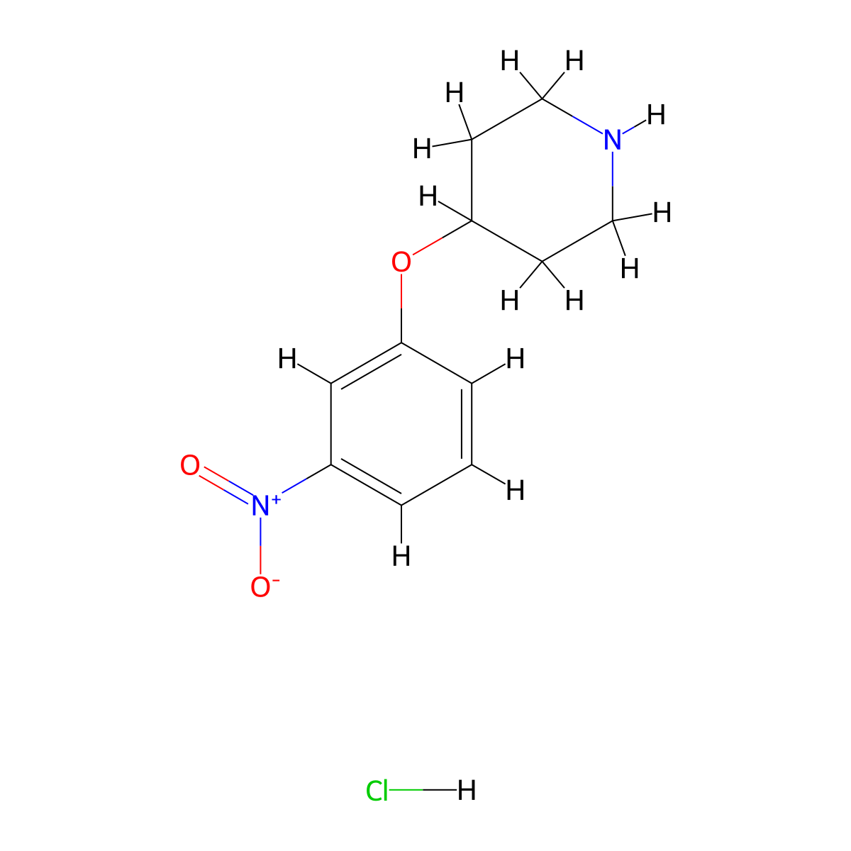 4-(3-Nitrophenoxy)piperidine hydrochloride molecular structure, CAS 125043-83-6