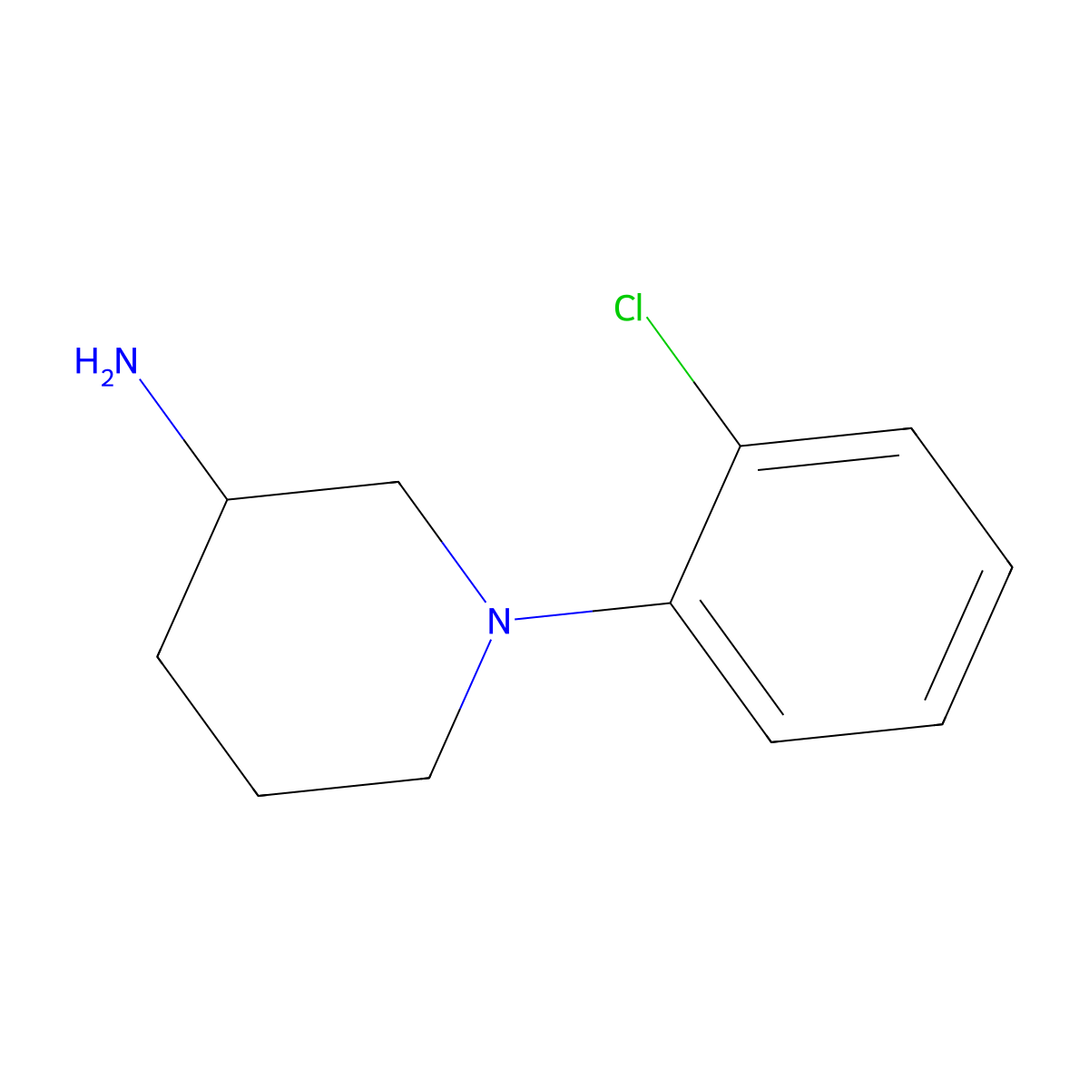 1-(2-Chlorophenyl)piperidin-3-amine molecular structure, CAS 1250430-03-5