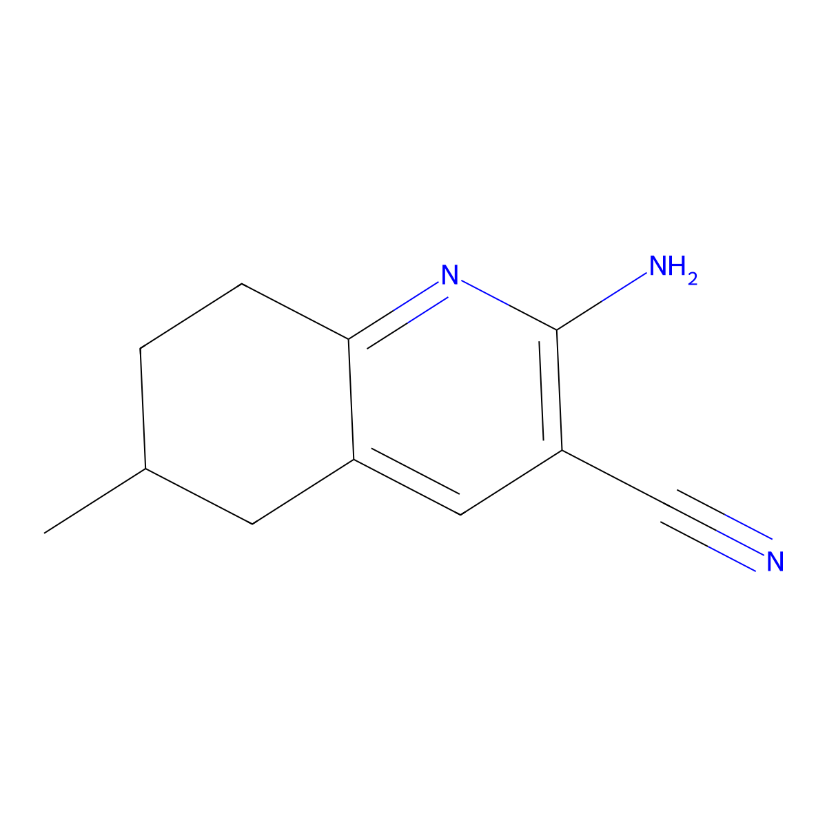 2-Amino-6-methyl-5,6,7,8-tetrahydroquinoline-3-carbonitrile molecular structure, CAS 1250433-17-0