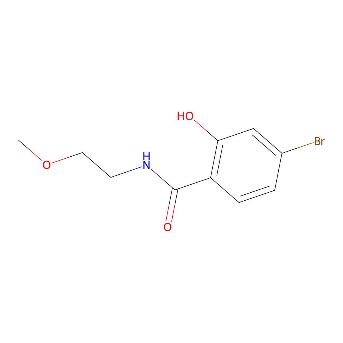 4-bromo-2-hydroxy-N-(2-methoxyethyl)benzamide molecular structure, CAS 1250435-09-6