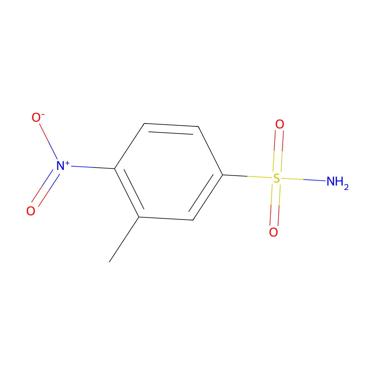 3-Methyl-4-nitrobenzene-1-sulfonamide molecular structure, CAS 1250435-32-5