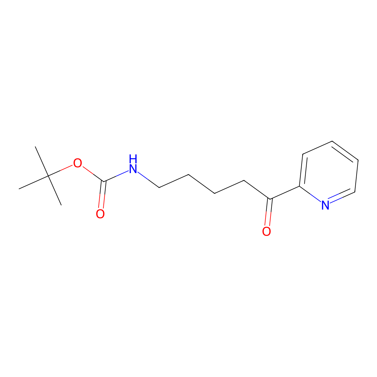 tert-Butyl N-[5-oxo-5-(pyridin-2-yl)pentyl]carbamate molecular structure, CAS 1250442-09-1