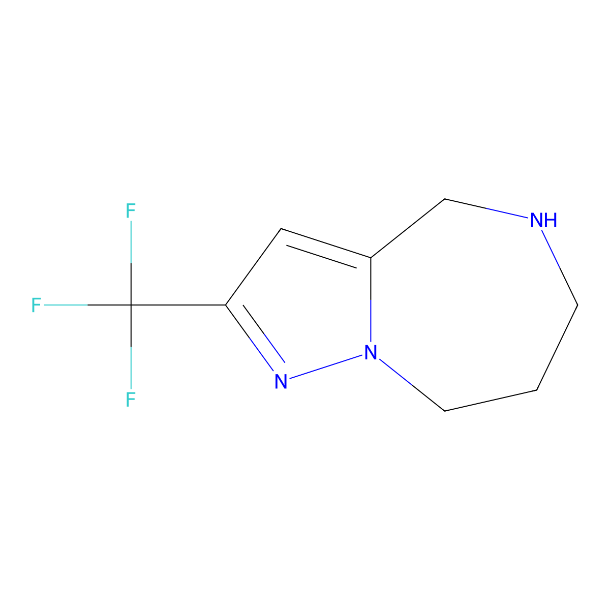 2-(Trifluoromethyl)-5,6,7,8-tetrahydro-4H-pyrazolo[1,5-a][1,4]diazepine molecular structure, CAS 1250443-15-2