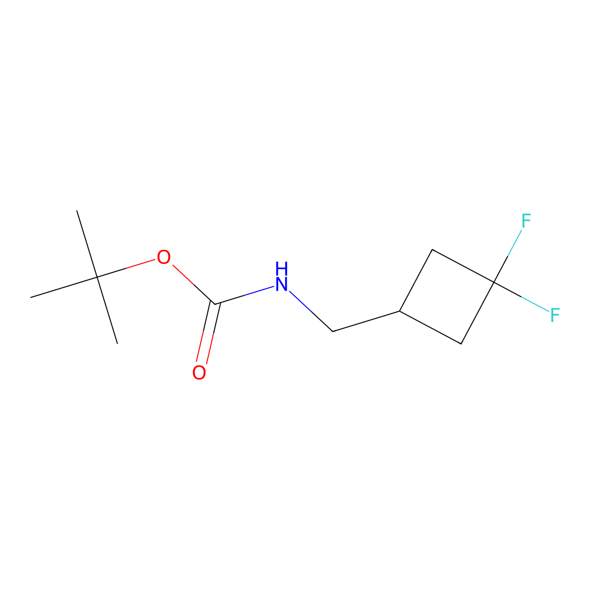 tert-Butyl ((3,3-difluorocyclobutyl)methyl)carbamate molecular structure, CAS 1250443-17-4