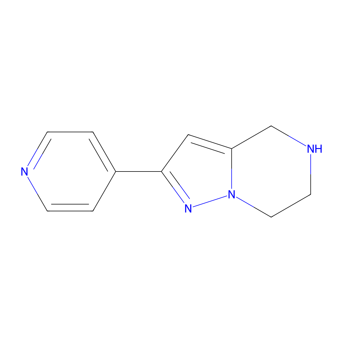 2-(Pyridin-4-yl)-4,5,6,7-tetrahydropyrazolo[1,5-a]pyrazine molecular structure, CAS 1250443-30-1