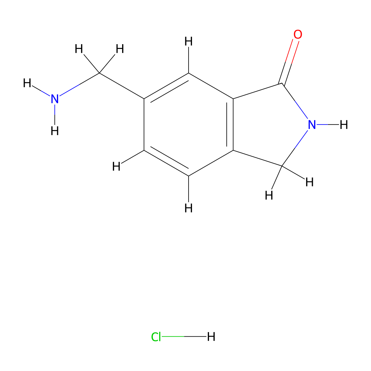 6-(aminomethyl)-2,3-dihydro-1H-isoindol-1-one hydrochloride molecular structure, CAS 1250443-39-0