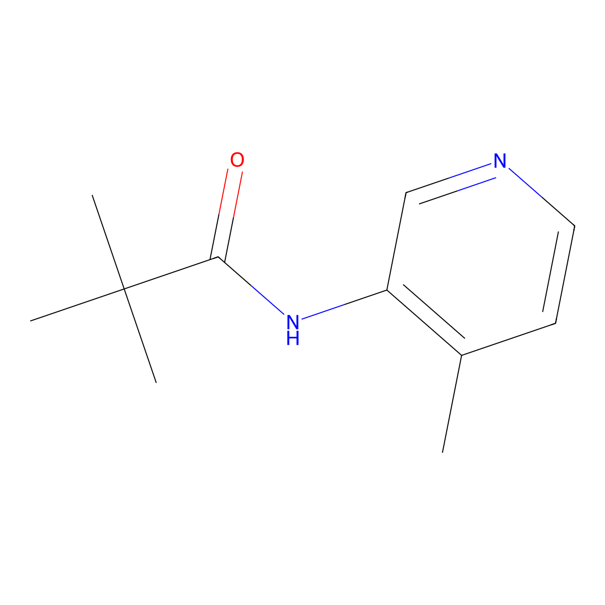 2,2-dimethyl-N-(4-methyl-3-pyridinyl)propanamide molecular structure, CAS 1250443-59-4
