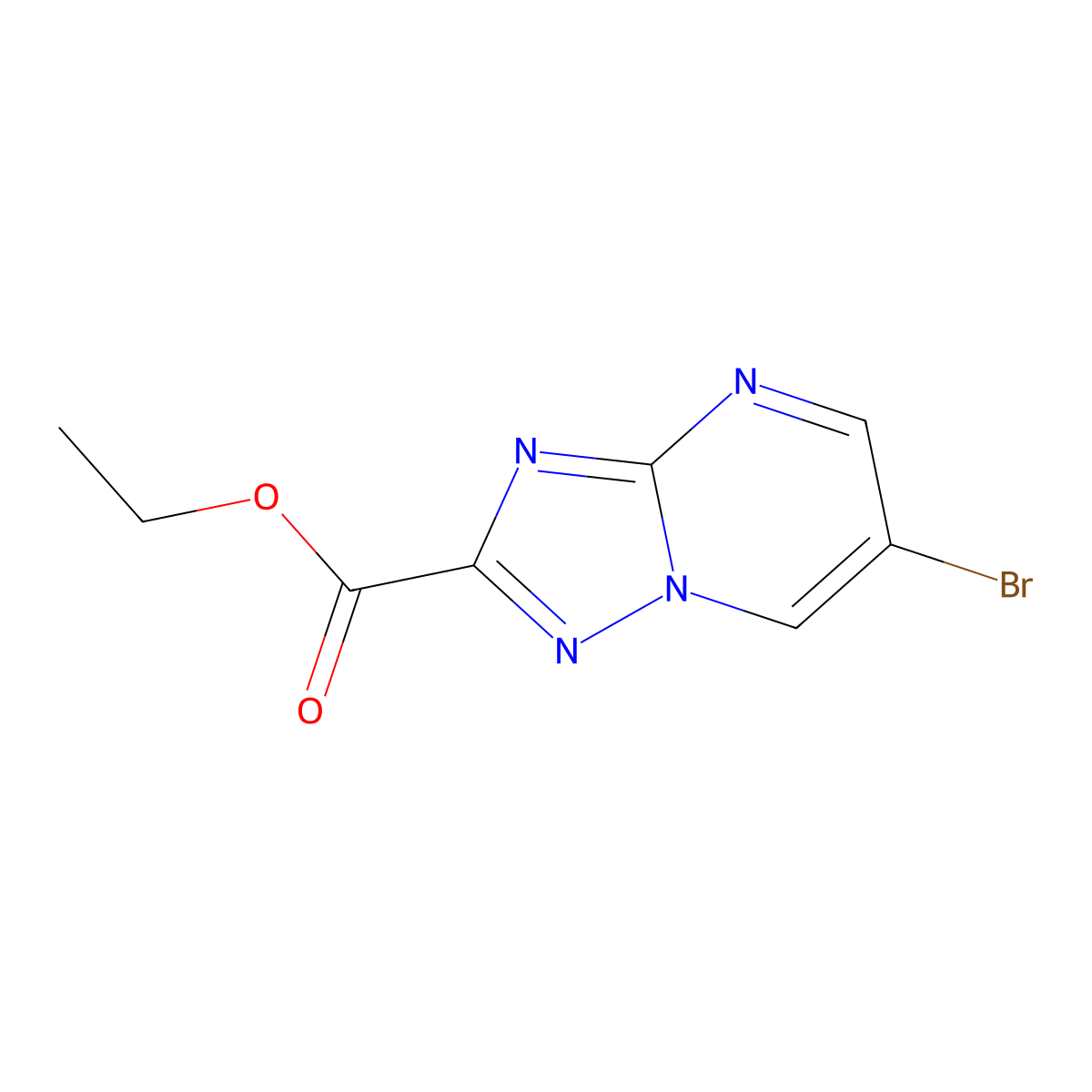 Ethyl 6-bromo-[1,2,4]triazolo[1,5-a]pyrimidine-2-carboxylate molecular structure, CAS 1250443-62-9