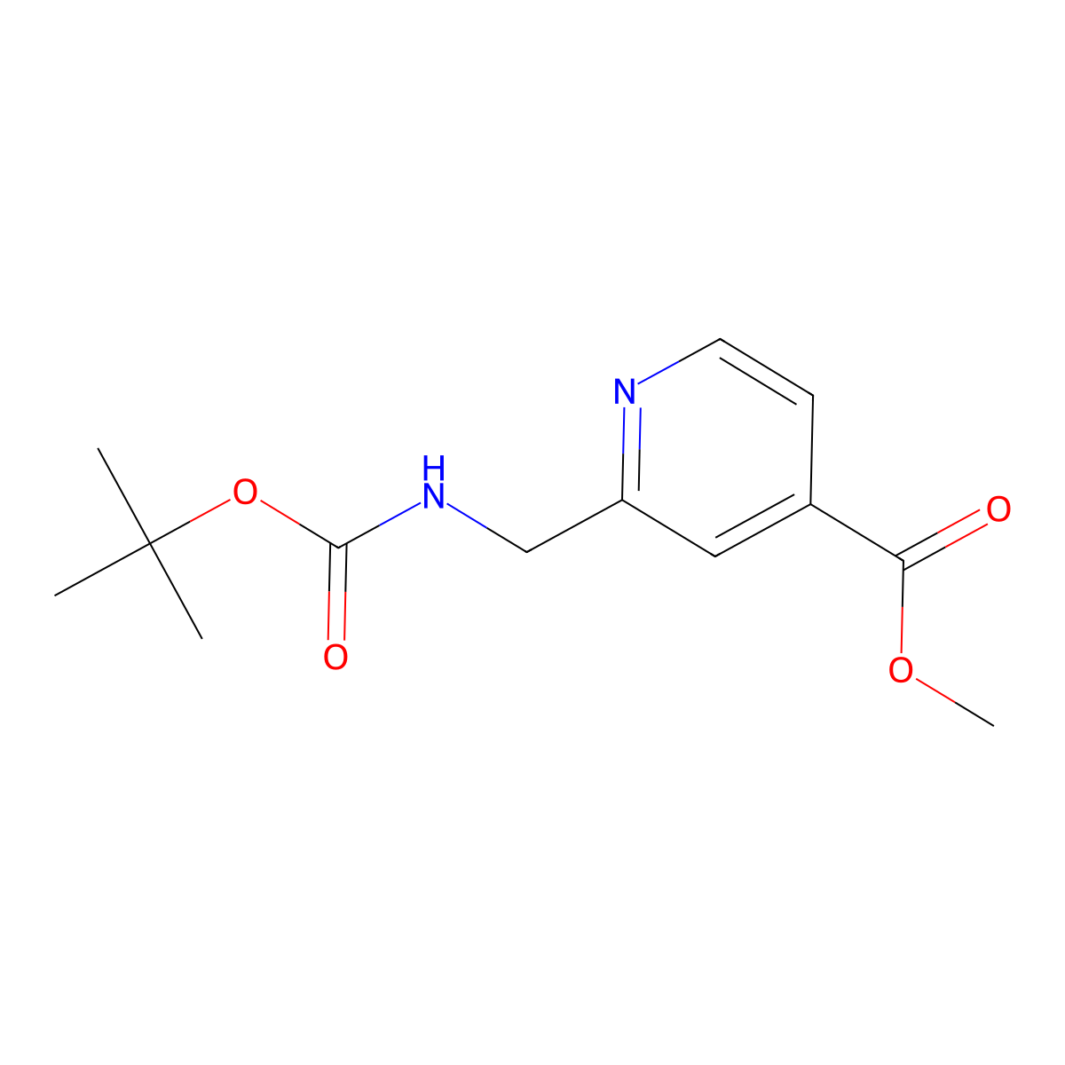 Methyl 2-({[(tert-butoxy)carbonyl]amino}methyl)pyridine-4-carboxylate molecular structure, CAS 1250443-80-1
