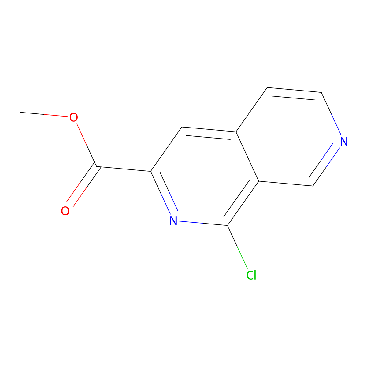 Methyl 1-chloro-2,7-naphthyridine-3-carboxylate molecular structure, CAS 1250443-81-2
