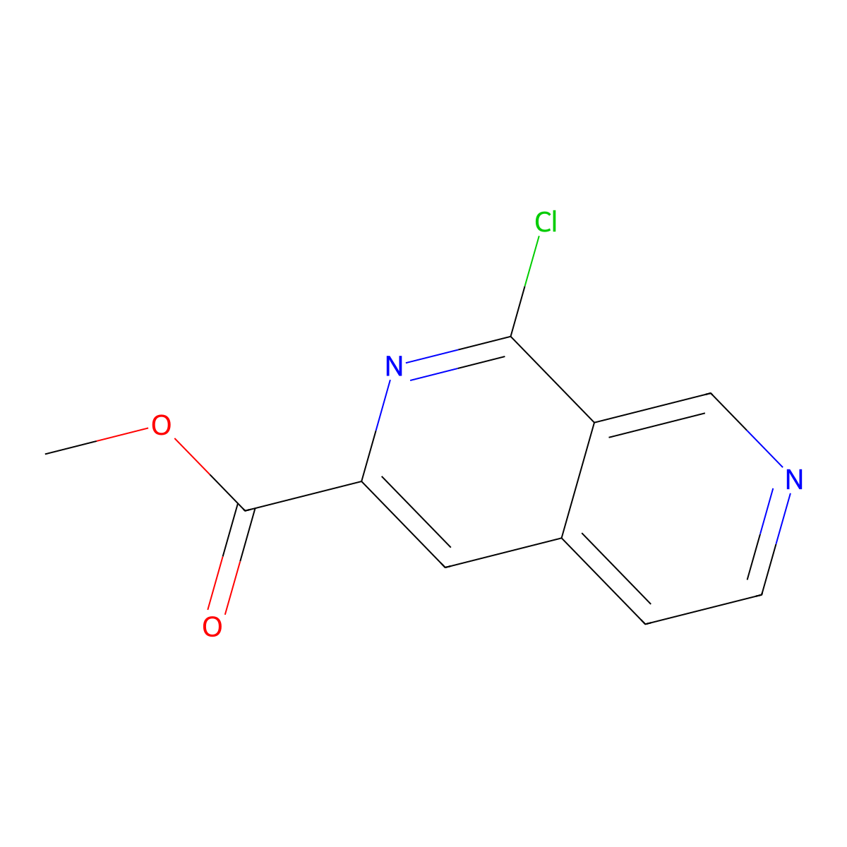 Methyl 1-chloro-2,7-naphthyridine-3-carboxylate molecular structure, CAS 1250443-81-2