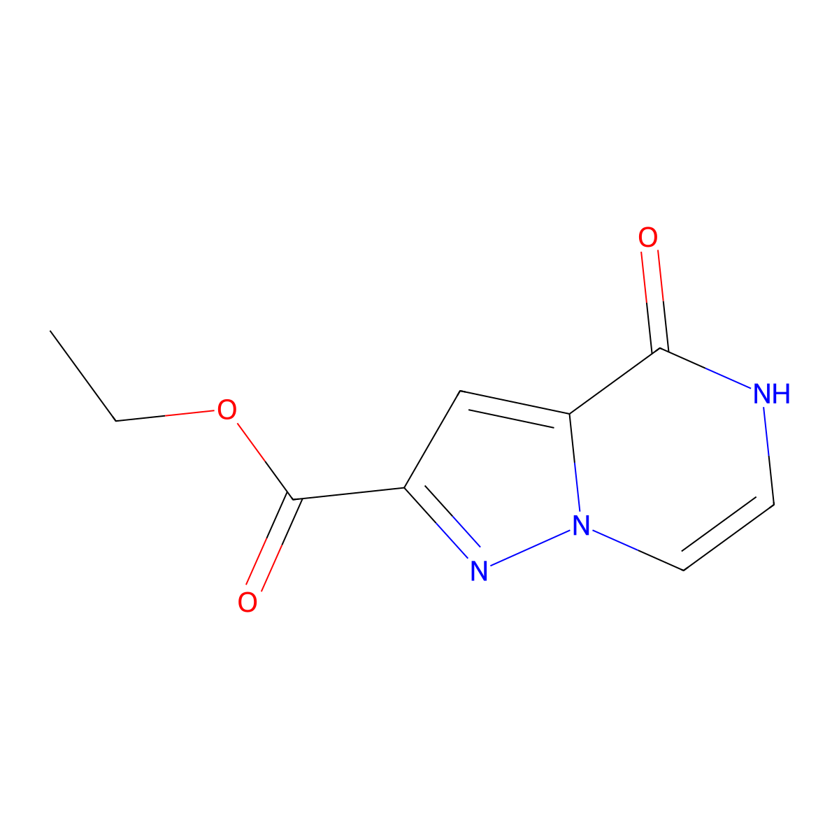 ethyl 4-oxo-4H,5H-pyrazolo[1,5-a]pyrazine-2-carboxylate molecular structure, CAS 1250443-90-3
