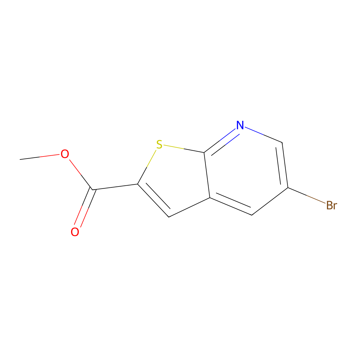 Methyl 5-bromothieno[2,3-B]pyridine-2-carboxylate molecular structure, CAS 1250443-94-7