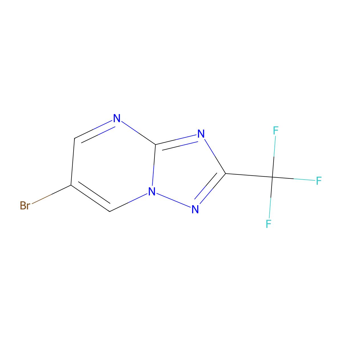 6-Bromo-2-(trifluoromethyl)-[1,2,4]triazolo[1,5-a]pyrimidine molecular structure, CAS 1250443-96-9