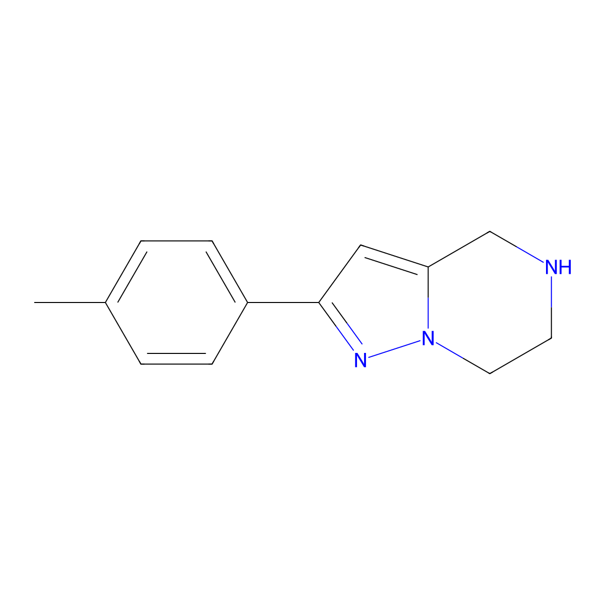 4,5,6,7-Tetrahydro-2-p-tolylpyrazolo[1,5-a]pyrazine molecular structure, CAS 1250443-99-2