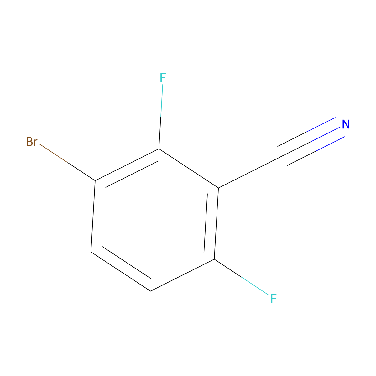 3-Bromo-2,6-difluorobenzonitrile molecular structure, CAS 1250444-23-5