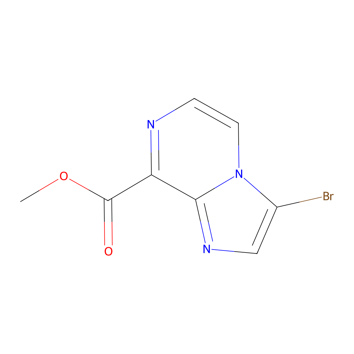 Methyl 3-bromoimidazo[1,2-a]pyrazine-8-carboxylate molecular structure, CAS 1250444-28-0