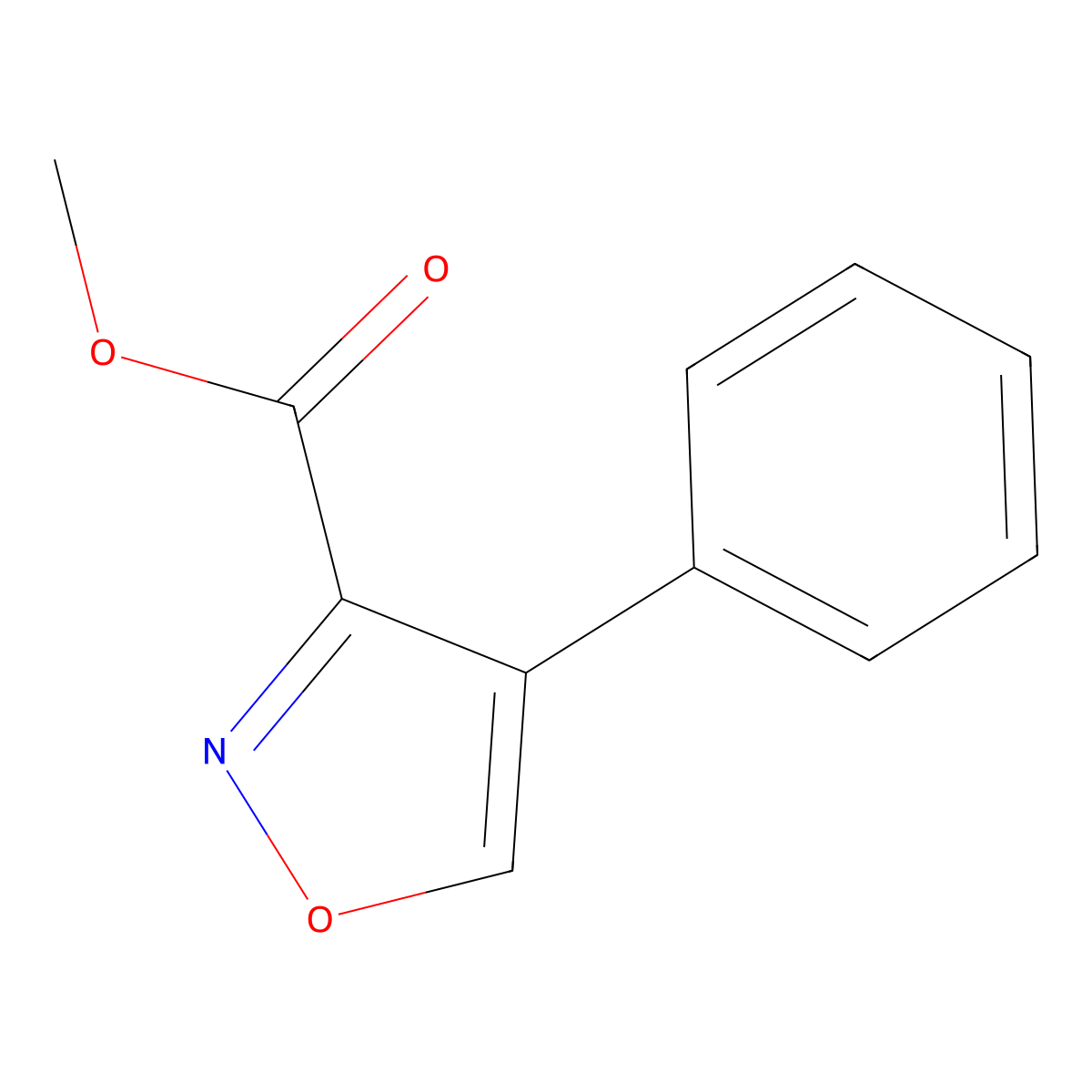 Methyl 4-phenylisoxazole-3-carboxylate molecular structure, CAS 1250444-29-1