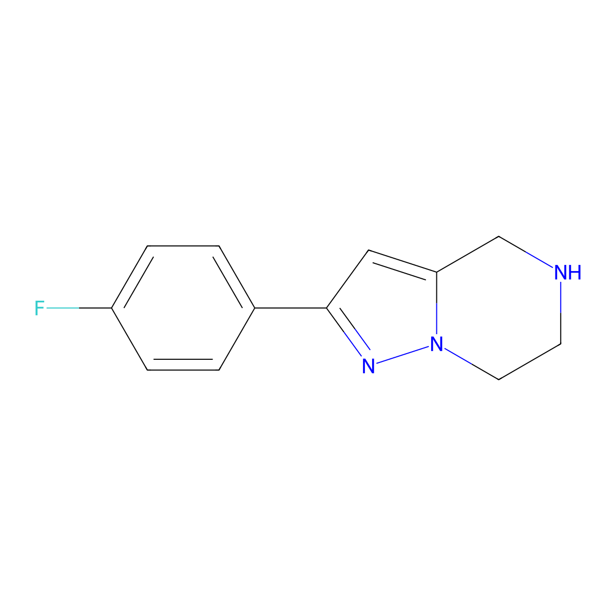 2-(4-Fluorophenyl)-4,5,6,7-tetrahydropyrazolo[1,5-A]pyrazine molecular structure, CAS 1250444-39-3
