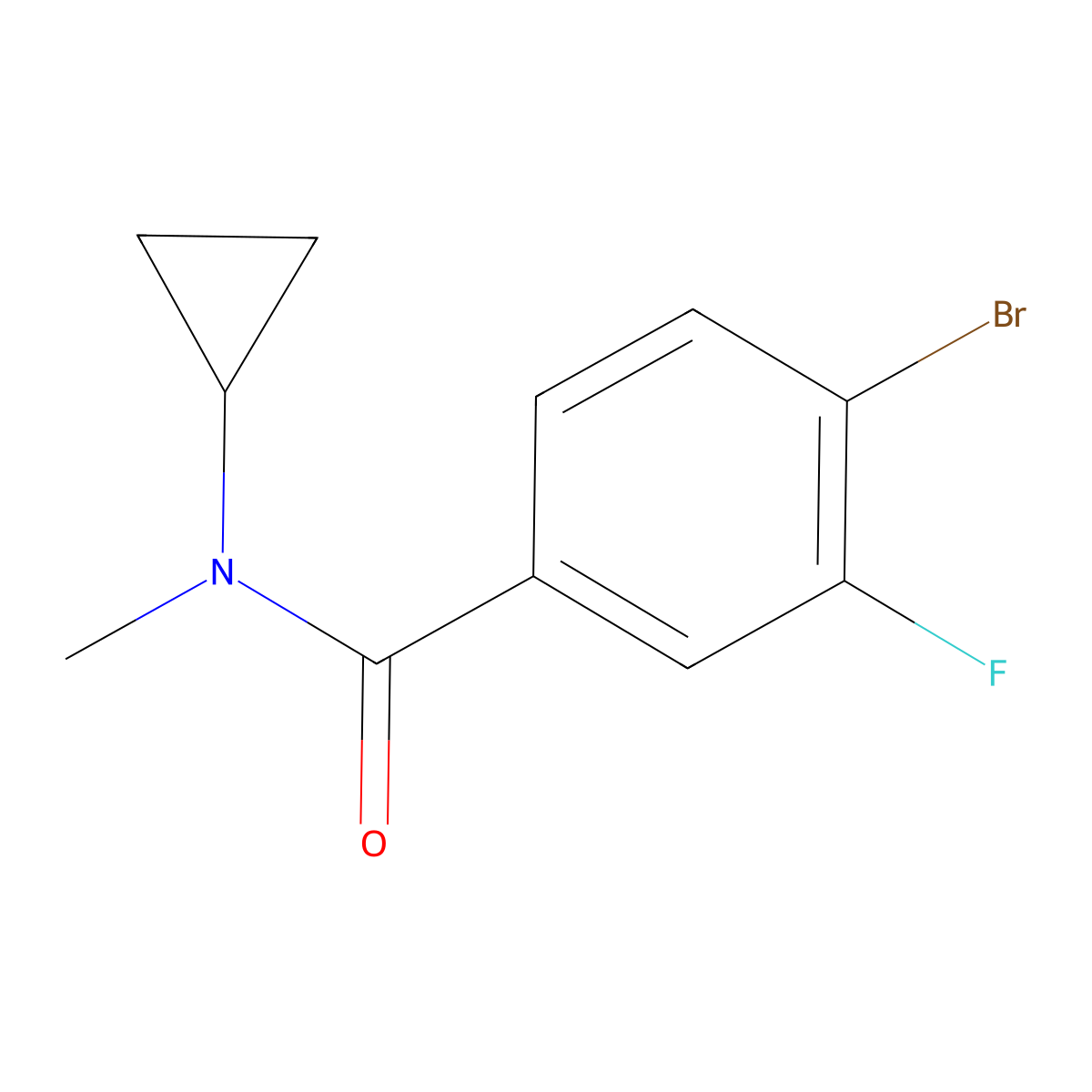 4-bromo-N-cyclopropyl-3-fluoro-N-methylbenzamide molecular structure, CAS 1250447-42-7