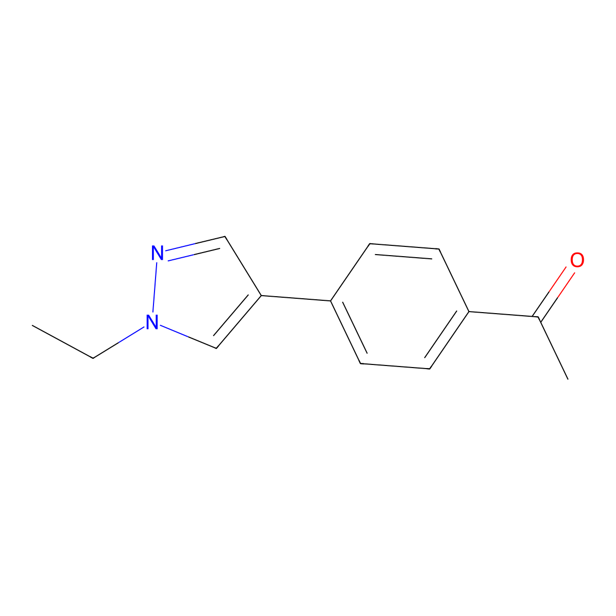 1-[4-(1-Ethyl-1H-pyrazol-4-yl)phenyl]ethan-1-one molecular structure, CAS 1250480-68-2