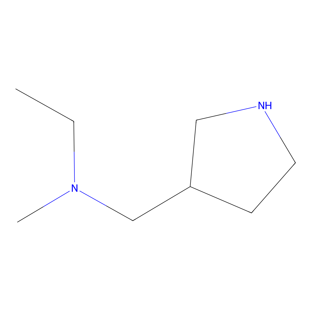 Ethyl(methyl)(pyrrolidin-3-ylmethyl)amine molecular structure, CAS 1250481-24-3