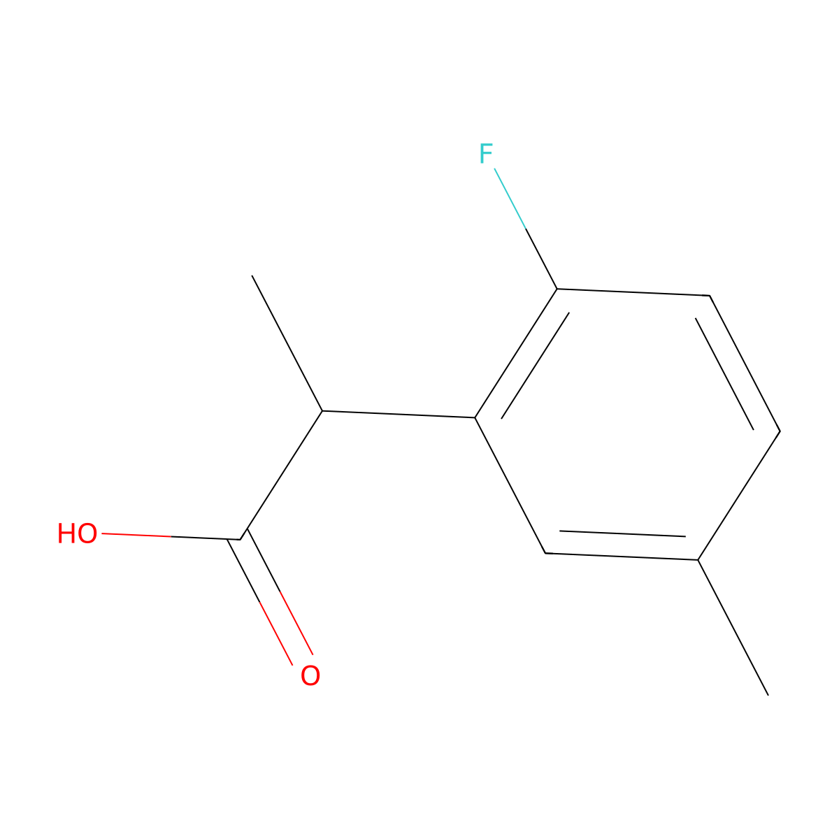 2-(2-Fluoro-5-methylphenyl)propanoic acid molecular structure, CAS 1250482-13-3