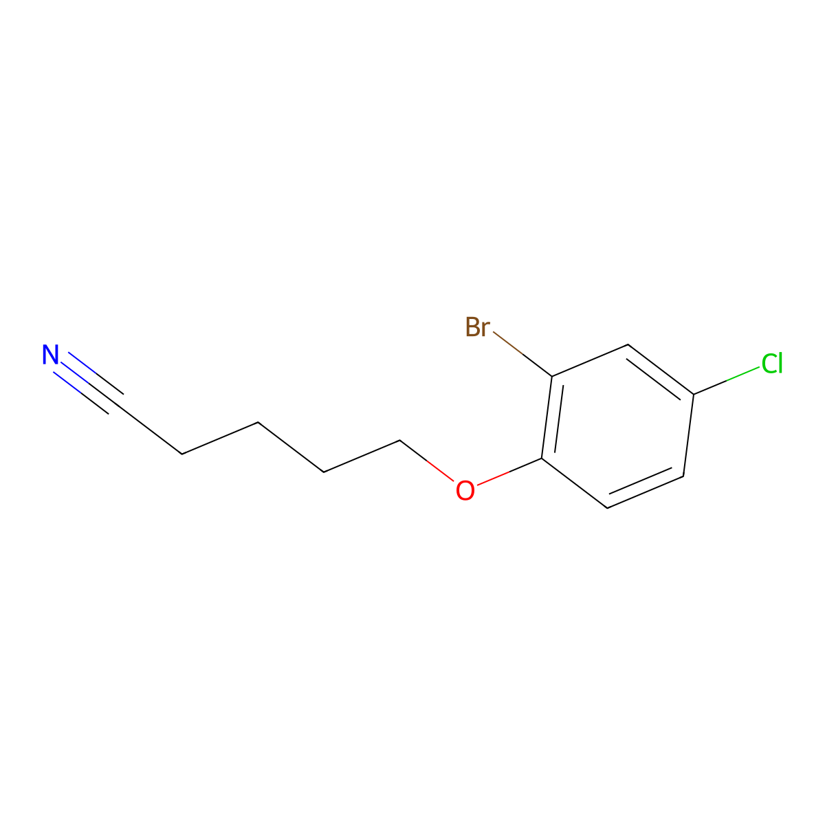 5-(2-Bromo-4-chloro-phenoxy)pentanenitrile molecular structure, CAS 1250482-14-4