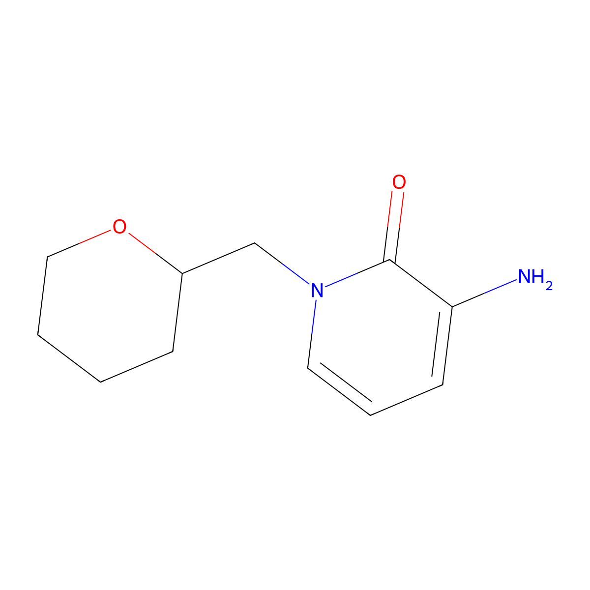 3-Amino-1-((tetrahydro-2h-pyran-2-yl)methyl)pyridin-2(1h)-one molecular structure, CAS 1250482-55-3