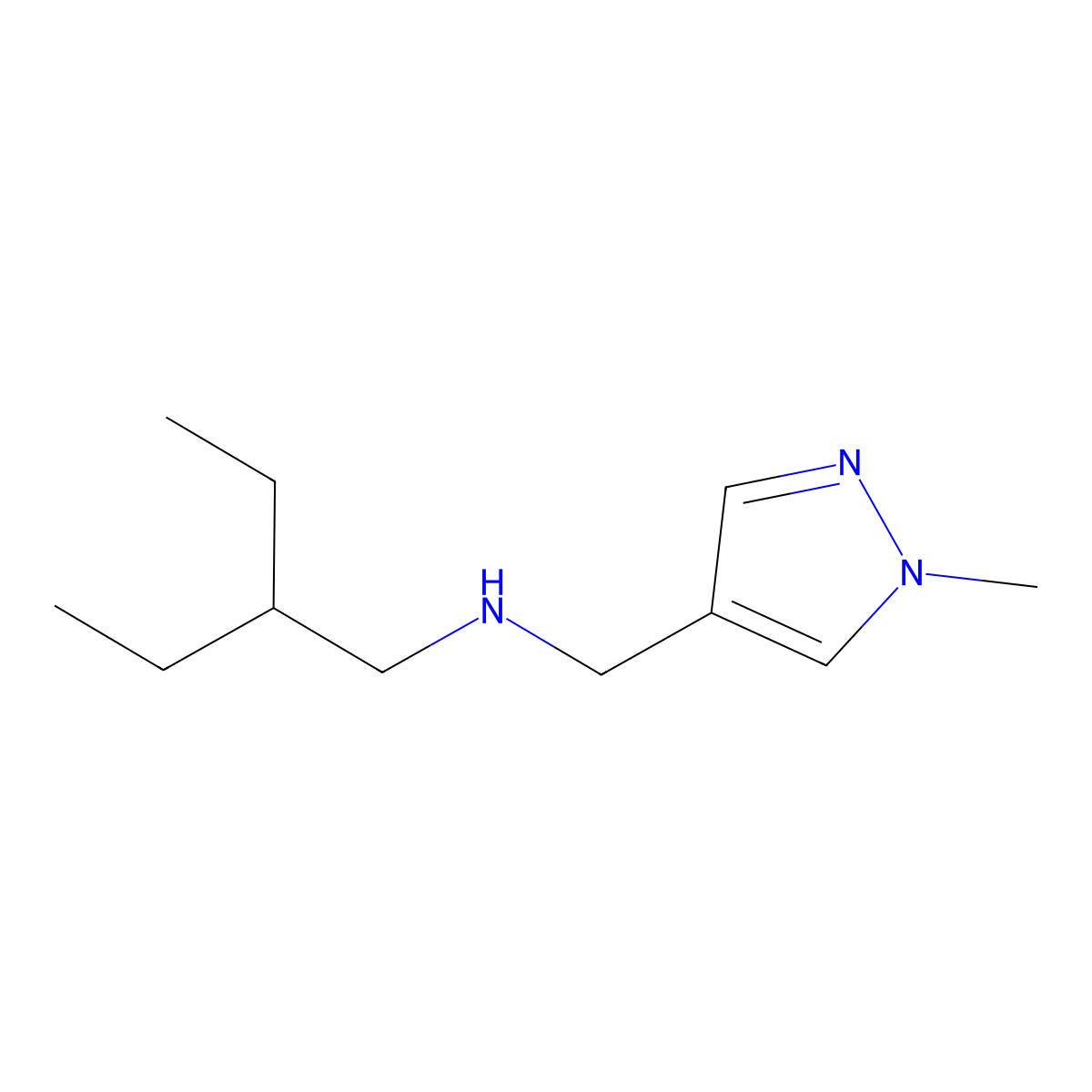 (2-Ethylbutyl)[(1-methyl-1H-pyrazol-4-yl)methyl]amine molecular structure, CAS 1250482-70-2