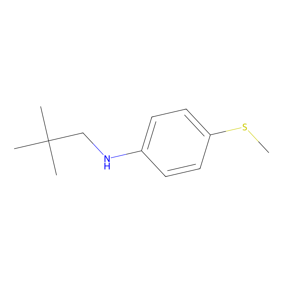 N-(2,2-dimethylpropyl)-4-(methylsulfanyl)aniline molecular structure, CAS 1250483-65-8