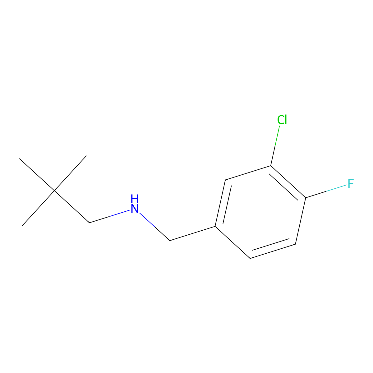 [(3-Chloro-4-fluorophenyl)methyl](2,2-dimethylpropyl)amine molecular structure, CAS 1250484-69-5