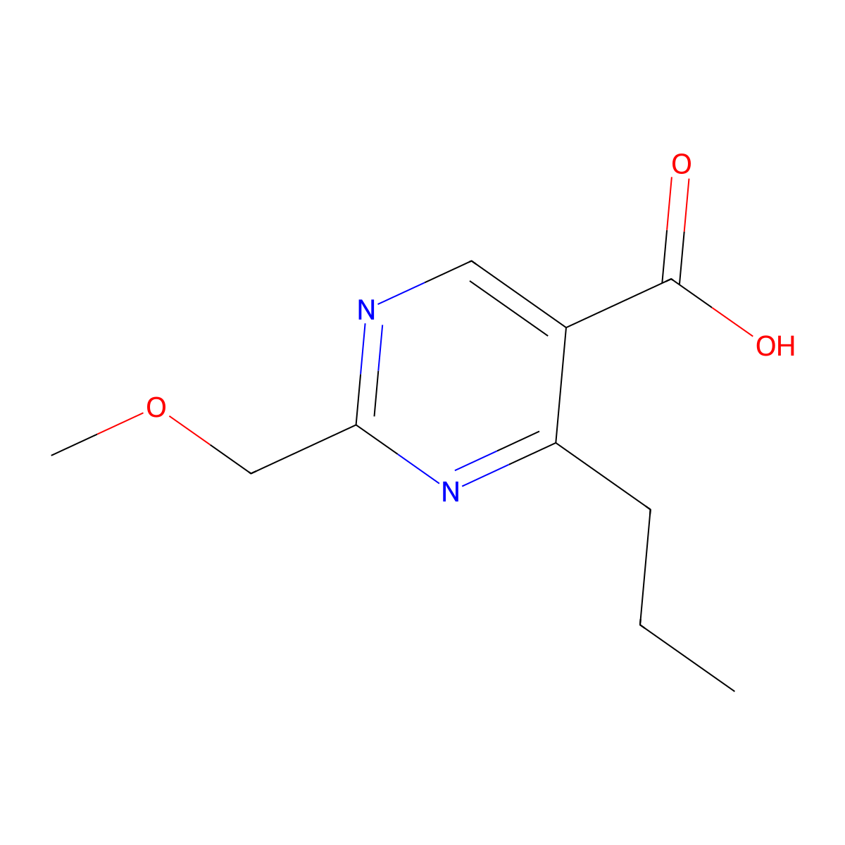 2-(Methoxymethyl)-4-propylpyrimidine-5-carboxylic acid molecular structure, CAS 1250485-32-5